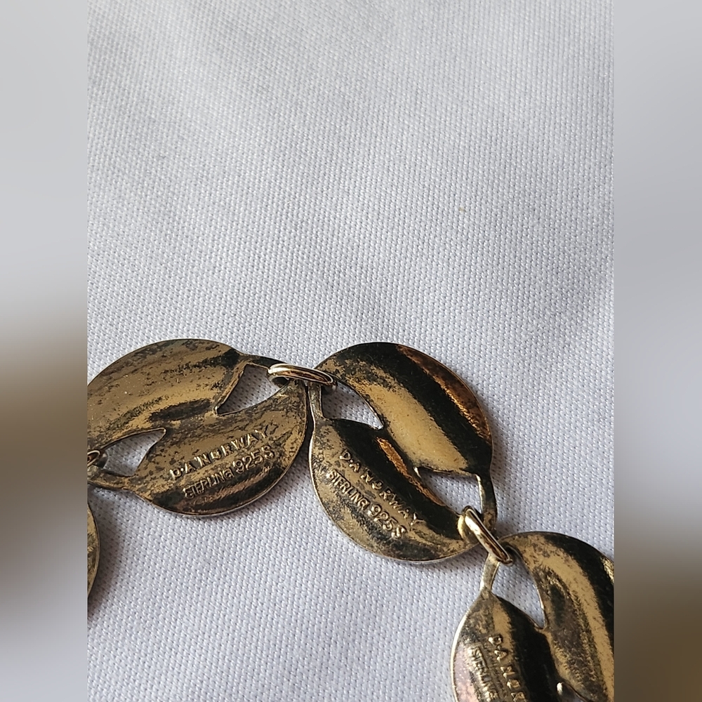 Vintage DA Norway Gold Leaf Sterling Silver Bracelet - Picture 4 of 6